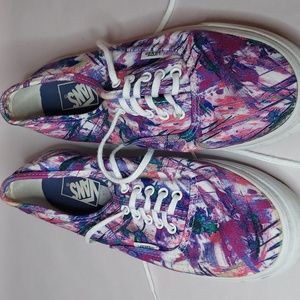 Vans Pink and Purple Splattered Women's Lace Up Shoes